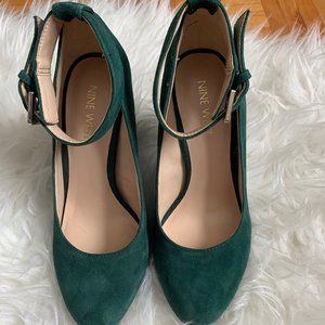 Nine West suede pumps with ankle strap